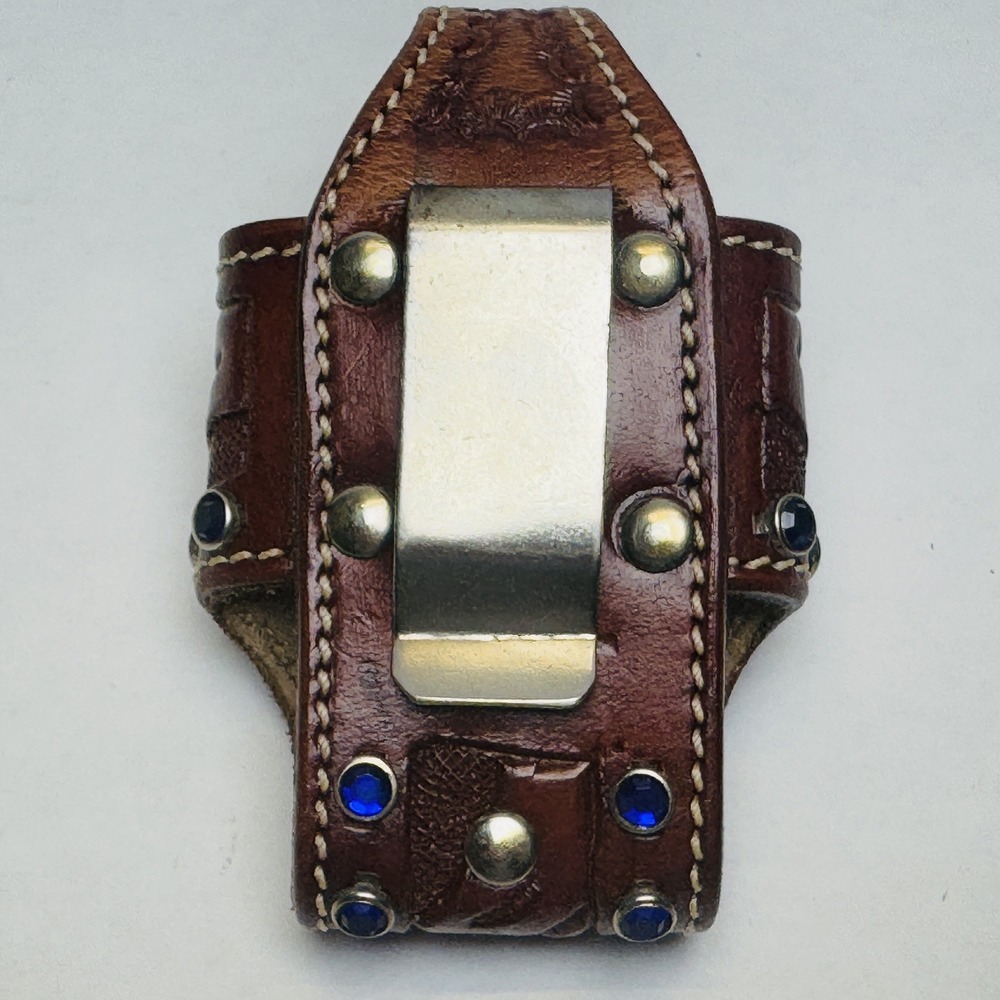 Vintage Flip Phone Leather and Jeweled Cell Phone Holster Southwest Western - Picture 4 of 10